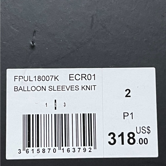 NWT THE KOOPLES Balloon Sleeves Knit Sweater in Ecro! - Picture 6 of 7